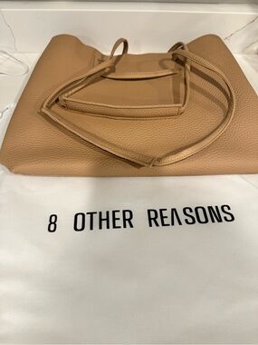 8 Other Reasons Caramel Tan Pebbled Leather Tote